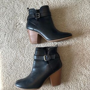 Woman’s healed black booties by Time and Tru size 9